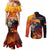 Personalized Germany Unity Day Couples Matching Mermaid Dress and Long Sleeve Button Shirt The Eagle With Berlin Wall