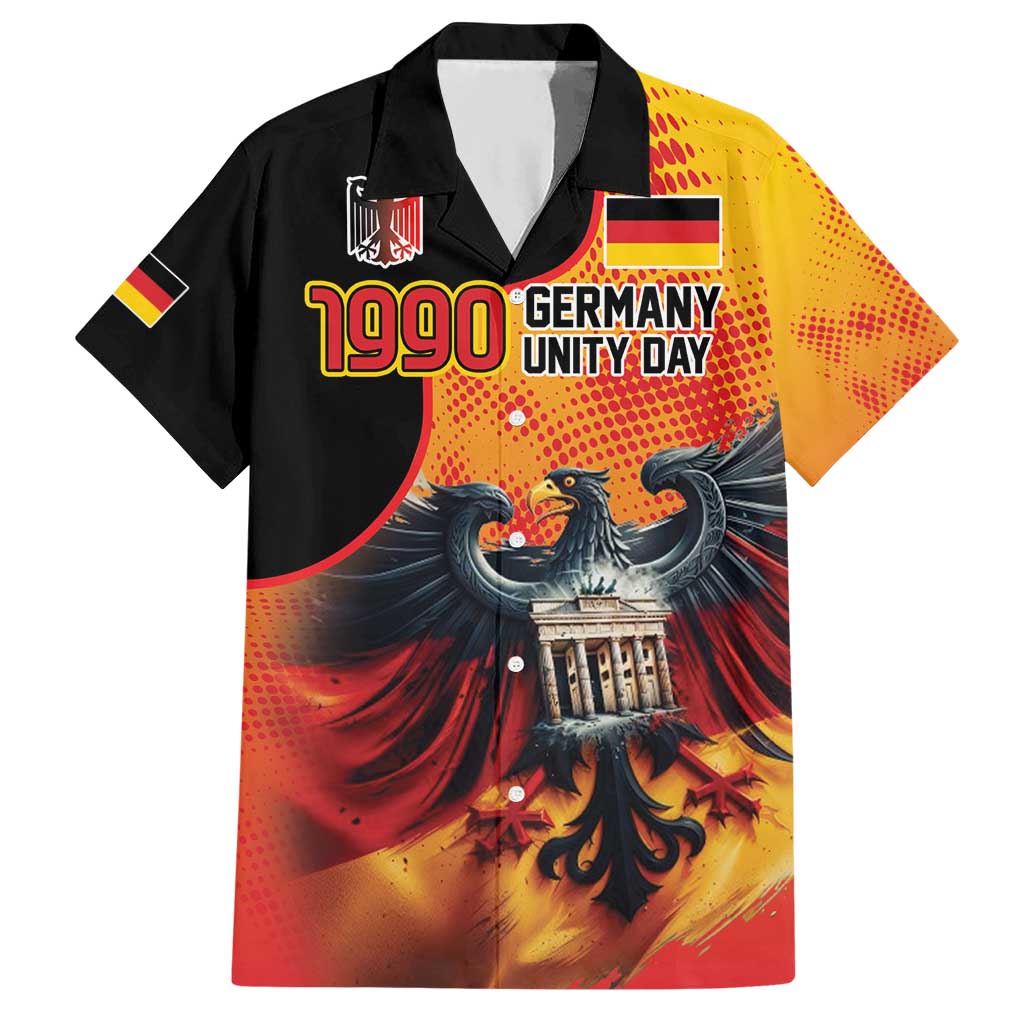 Personalized Germany Unity Day Hawaiian Shirt The Eagle With Berlin Wall - Wonder Print Shop