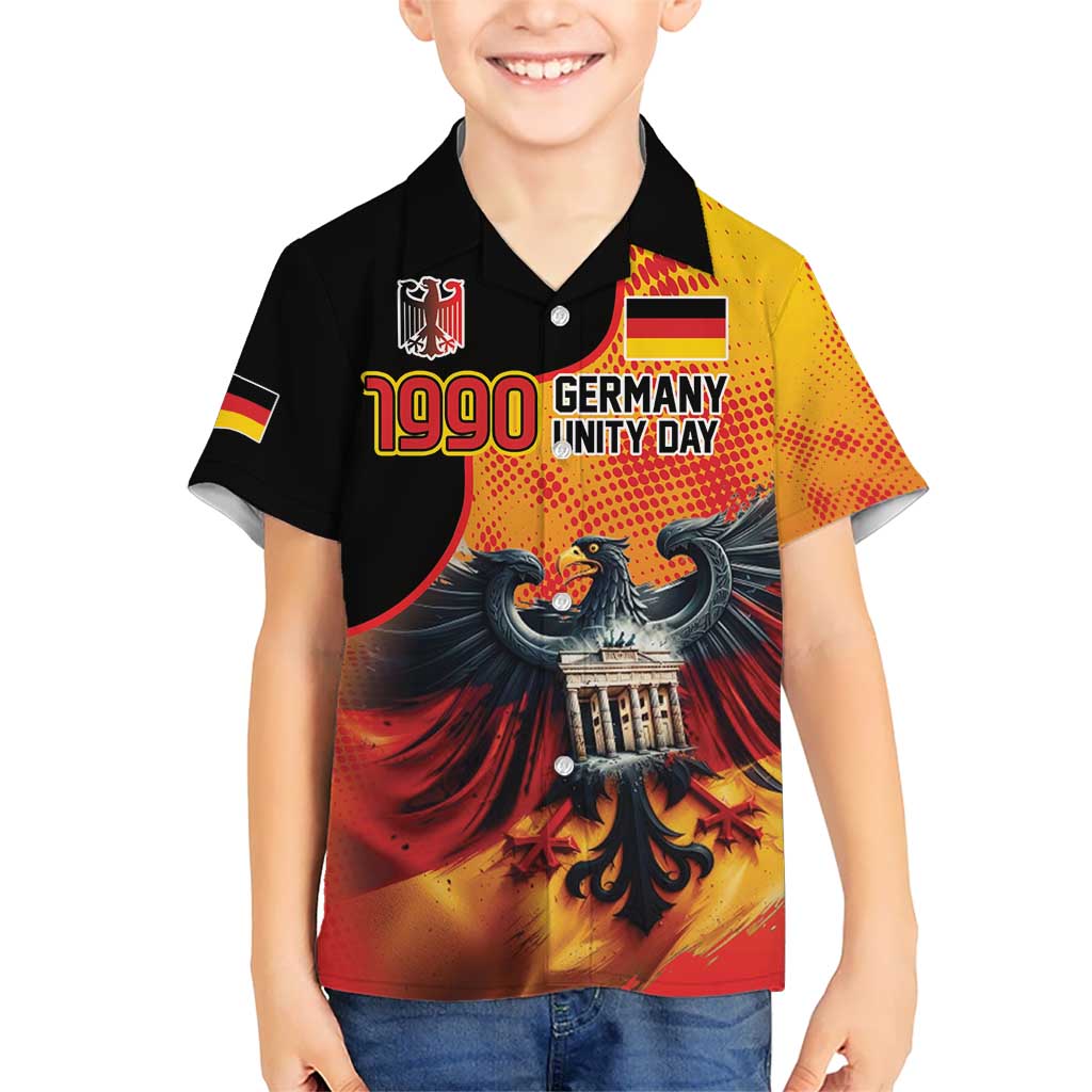 Personalized Germany Unity Day Kid Hawaiian Shirt The Eagle With Berlin Wall - Wonder Print Shop