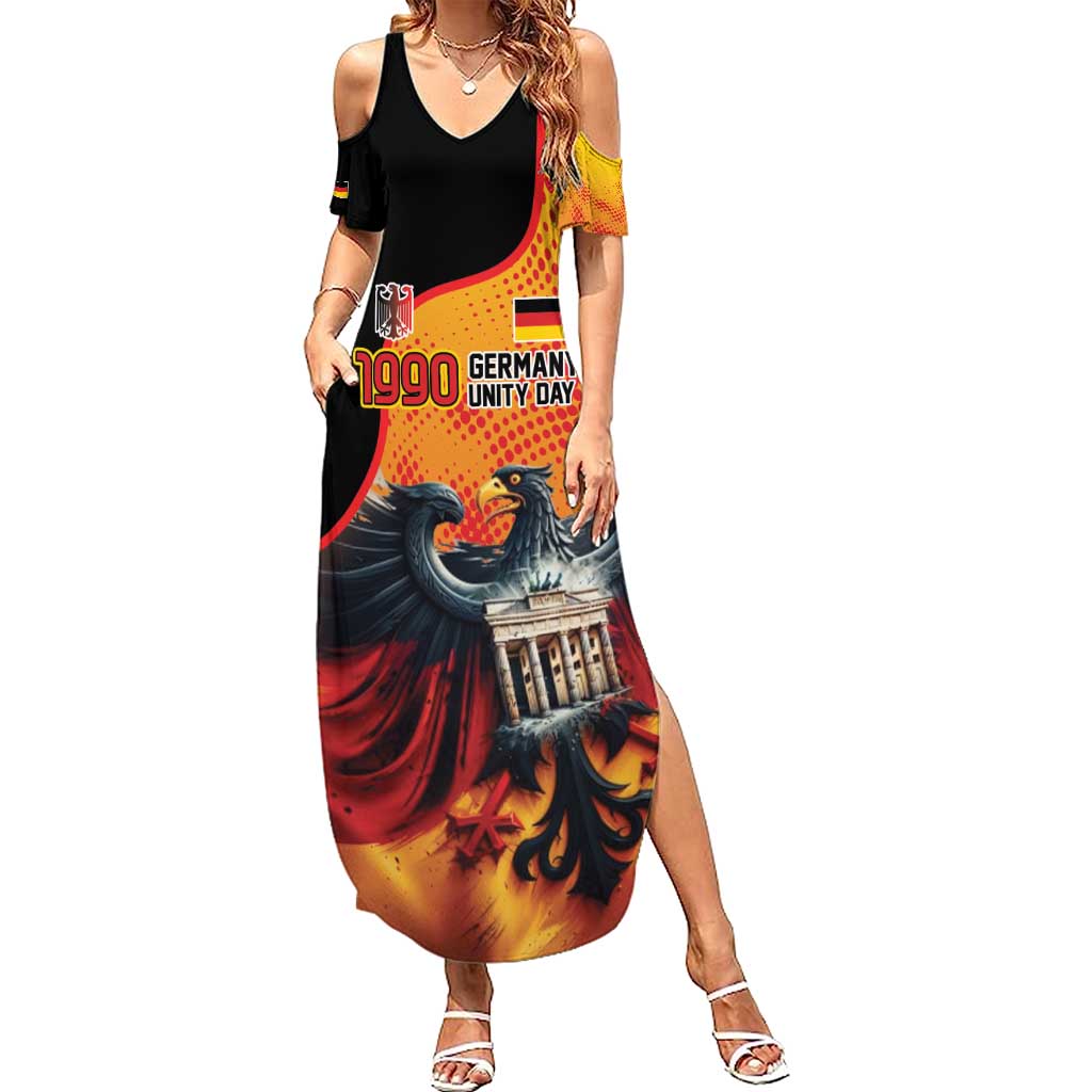 Personalized Germany Unity Day Summer Maxi Dress The Eagle With Berlin Wall - Wonder Print Shop