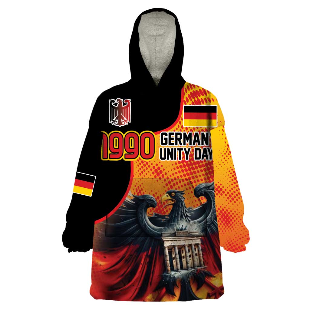 Personalized Germany Unity Day Wearable Blanket Hoodie The Eagle With Berlin Wall - Wonder Print Shop