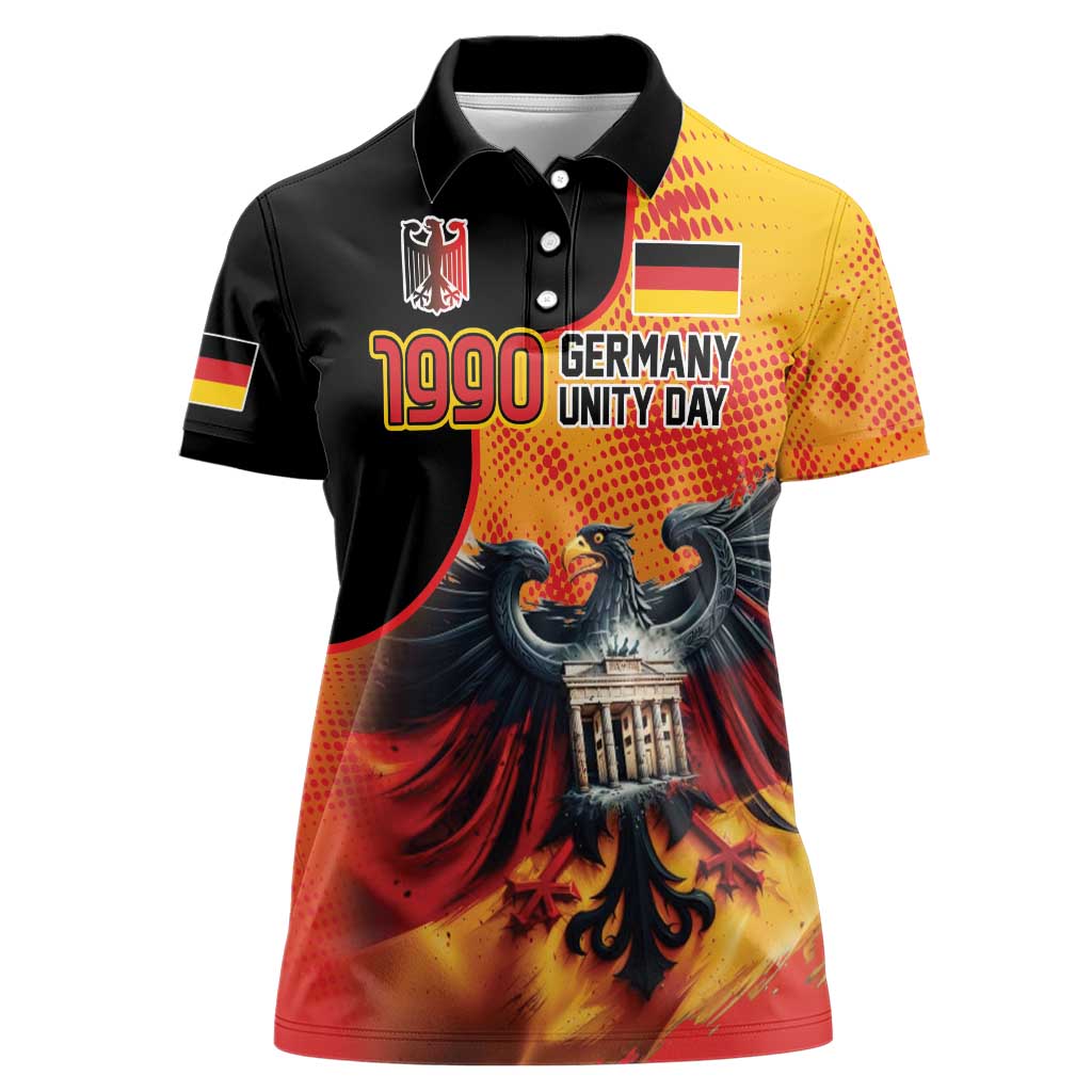 Personalized Germany Unity Day Women Polo Shirt The Eagle With Berlin Wall - Wonder Print Shop