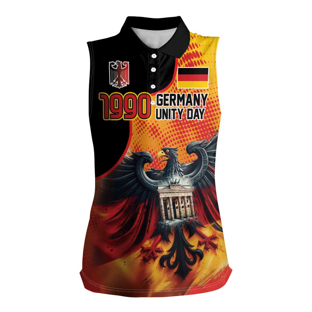 Personalized Germany Unity Day Women Sleeveless Polo Shirt The Eagle With Berlin Wall - Wonder Print Shop