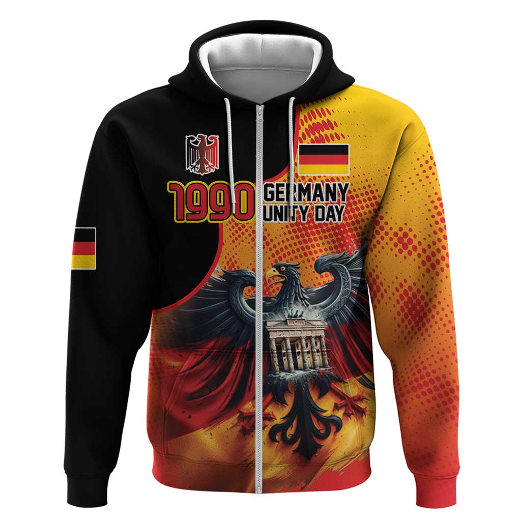 Personalized Germany Unity Day Zip Hoodie The Eagle With Berlin Wall - Wonder Print Shop