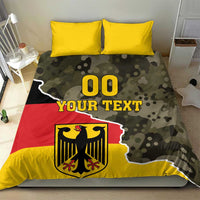 Germany 1990 bedding set with camo flag bedding, crest logo, and “00 YOUR TEXT” duvet