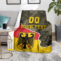 Custom Germany 1990 blanket with green camo, red-yellow coat of arms, and bold “YOUR TEXT”