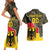 Custom Germany 1990 Couples Matching Short Sleeve Bodycon Dress and Hawaiian Shirt Coat Of Arms With Camo Patterns - Wonder Print Shop