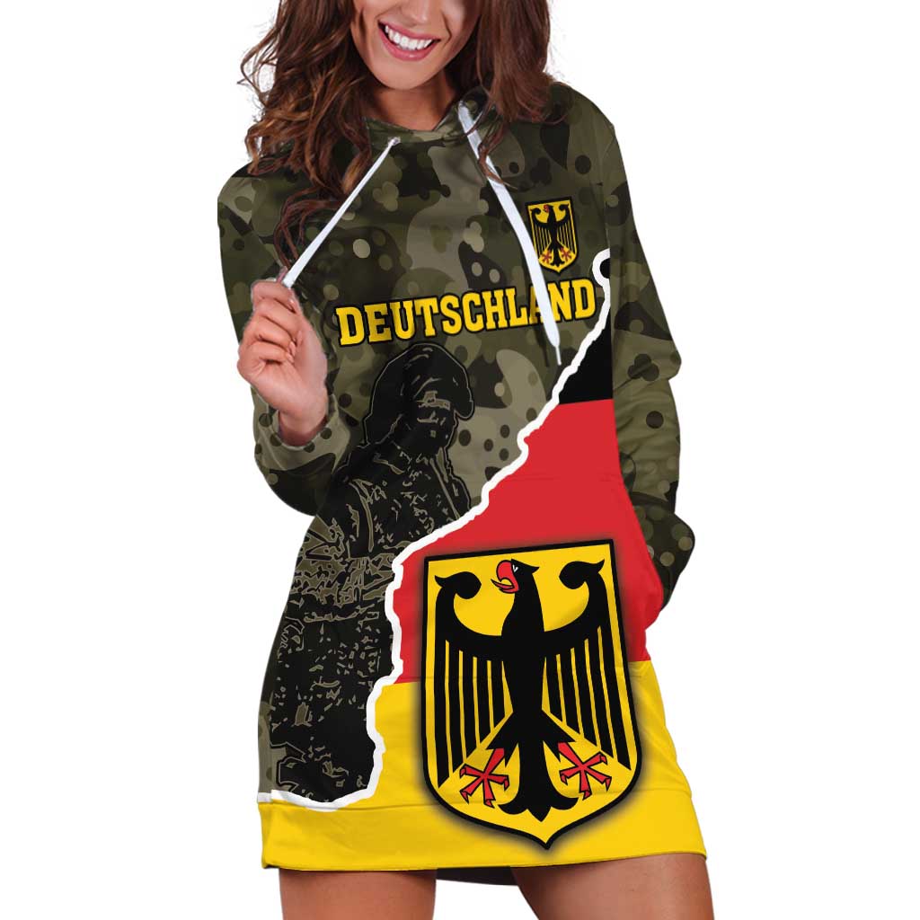 Custom Germany 1990 Hoodie Dress Coat Of Arms With Camo Patterns - Wonder Print Shop