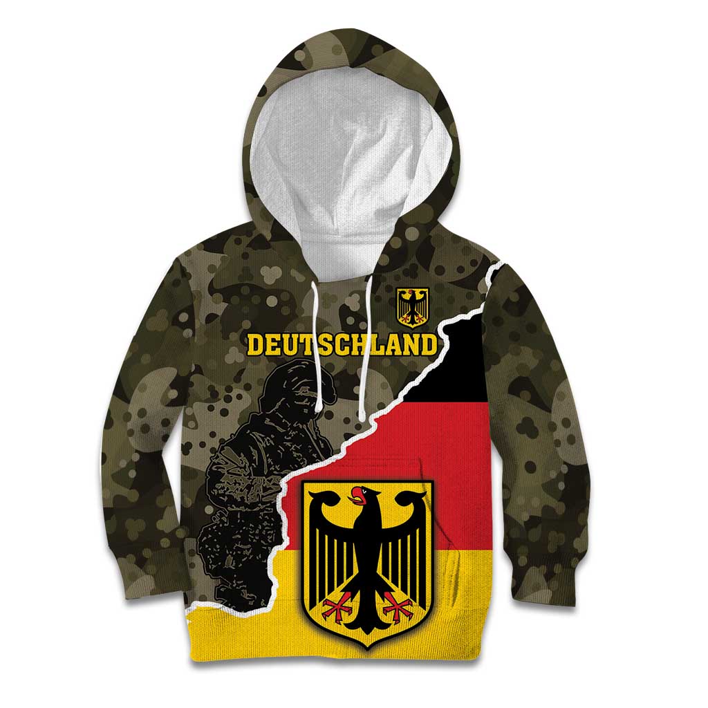 Custom Germany 1990 Kid Hoodie Coat Of Arms With Camo Patterns - Wonder Print Shop