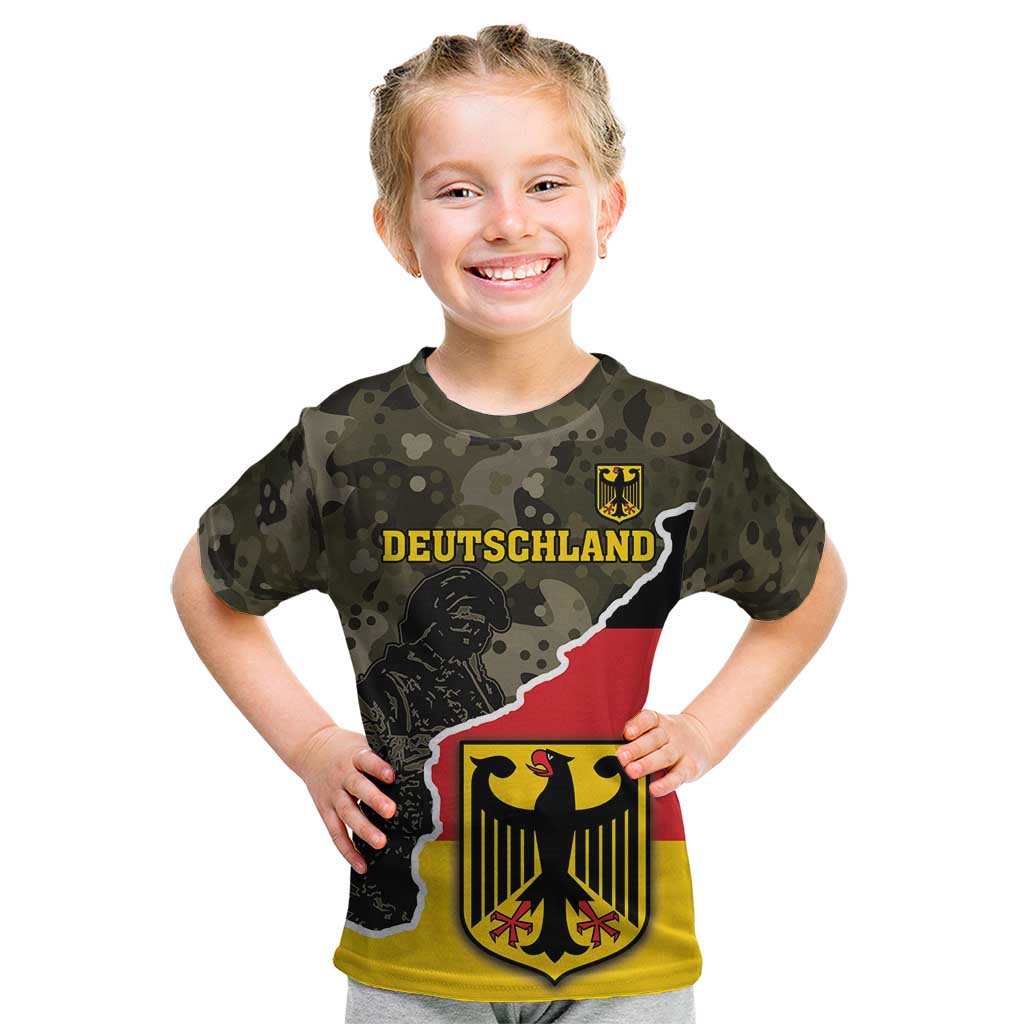 Custom Germany 1990 Kid T Shirt Coat Of Arms With Camo Patterns - Wonder Print Shop