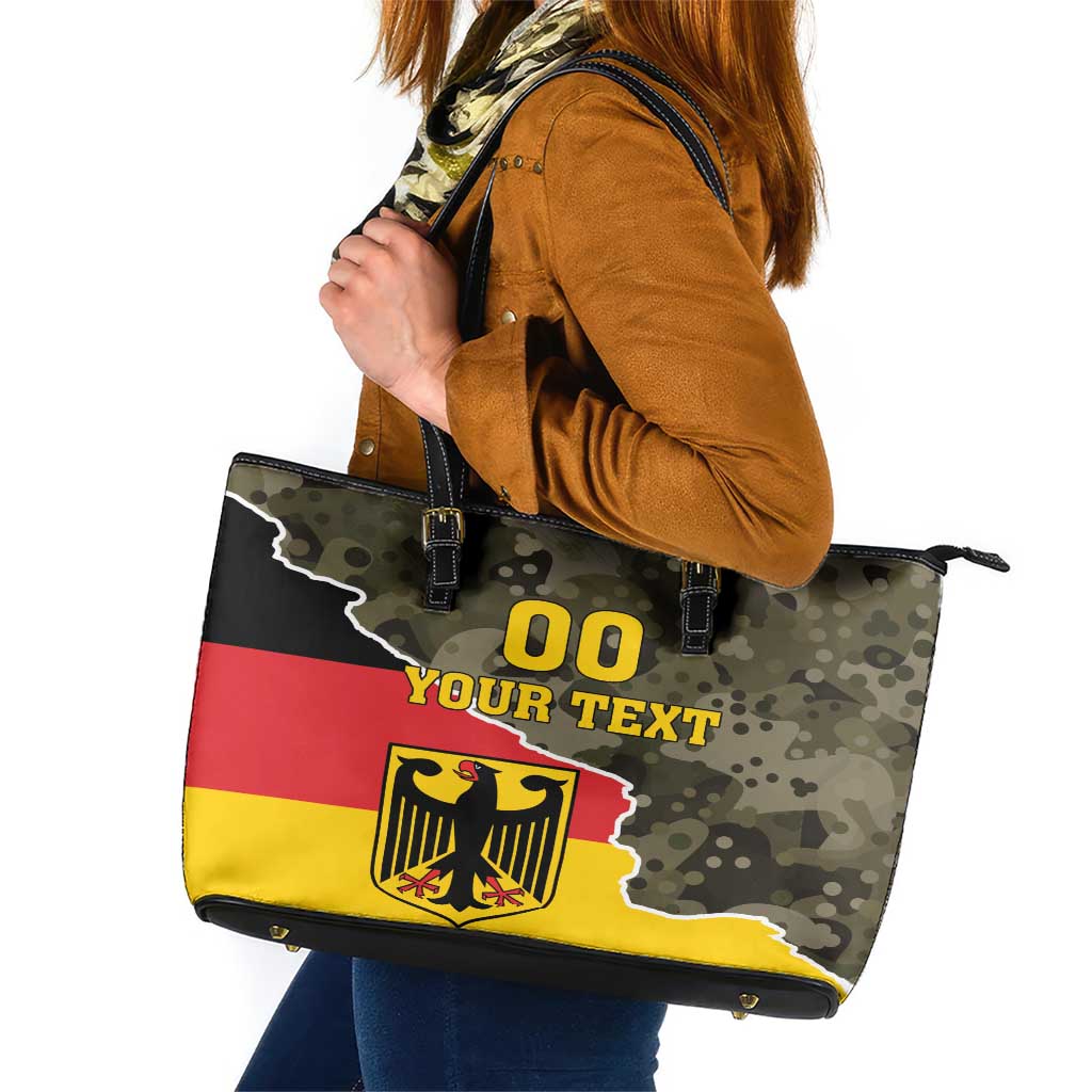 Custom Germany 1990 Leather Tote Bag Coat Of Arms With Camo Patterns - Wonder Print Shop