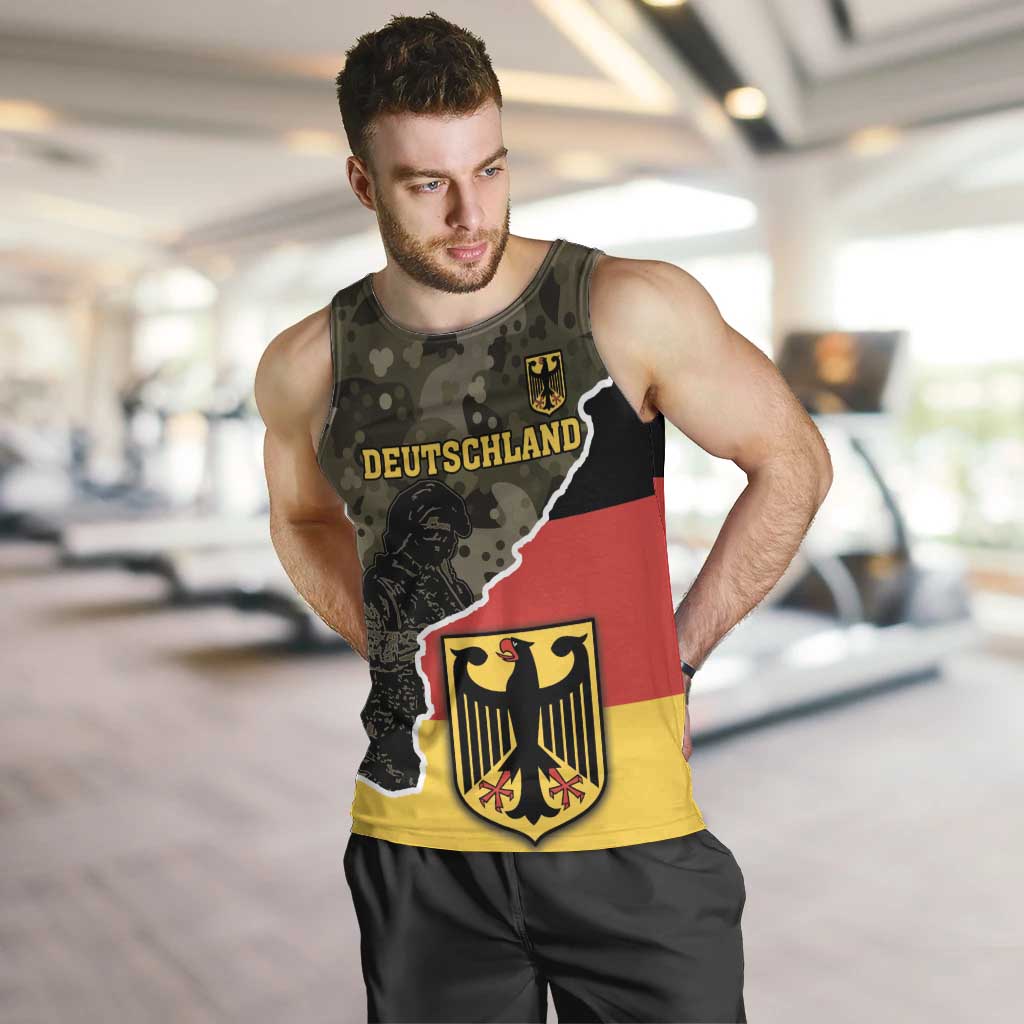 Custom Germany 1990 Men Tank Top Coat Of Arms With Camo Patterns - Wonder Print Shop