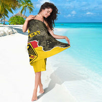 Germany sarong coat featuring camouflage print with “00 YOUR TEXT” and eagle crest