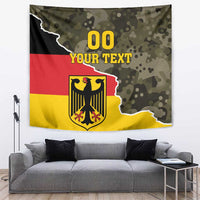 Germany camouflage tapestry wall hanging with coat of arms crest and '00 YOUR TEXT'