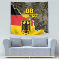 Germany camouflage tapestry with coat of arms emblem and '00 YOUR TEXT' heading