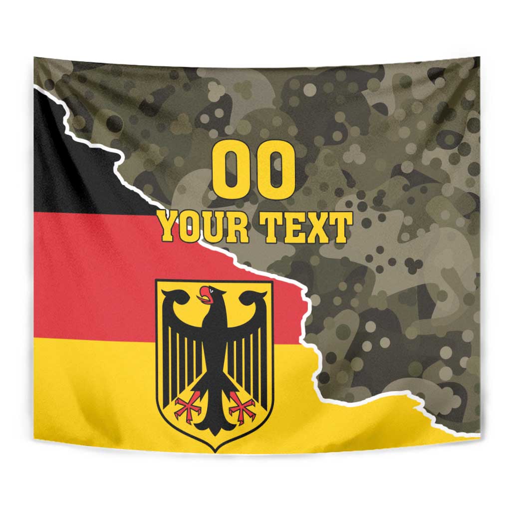 Germany camouflage wall hanging tapestry with coat of arms crest and '00 YOUR TEXT'