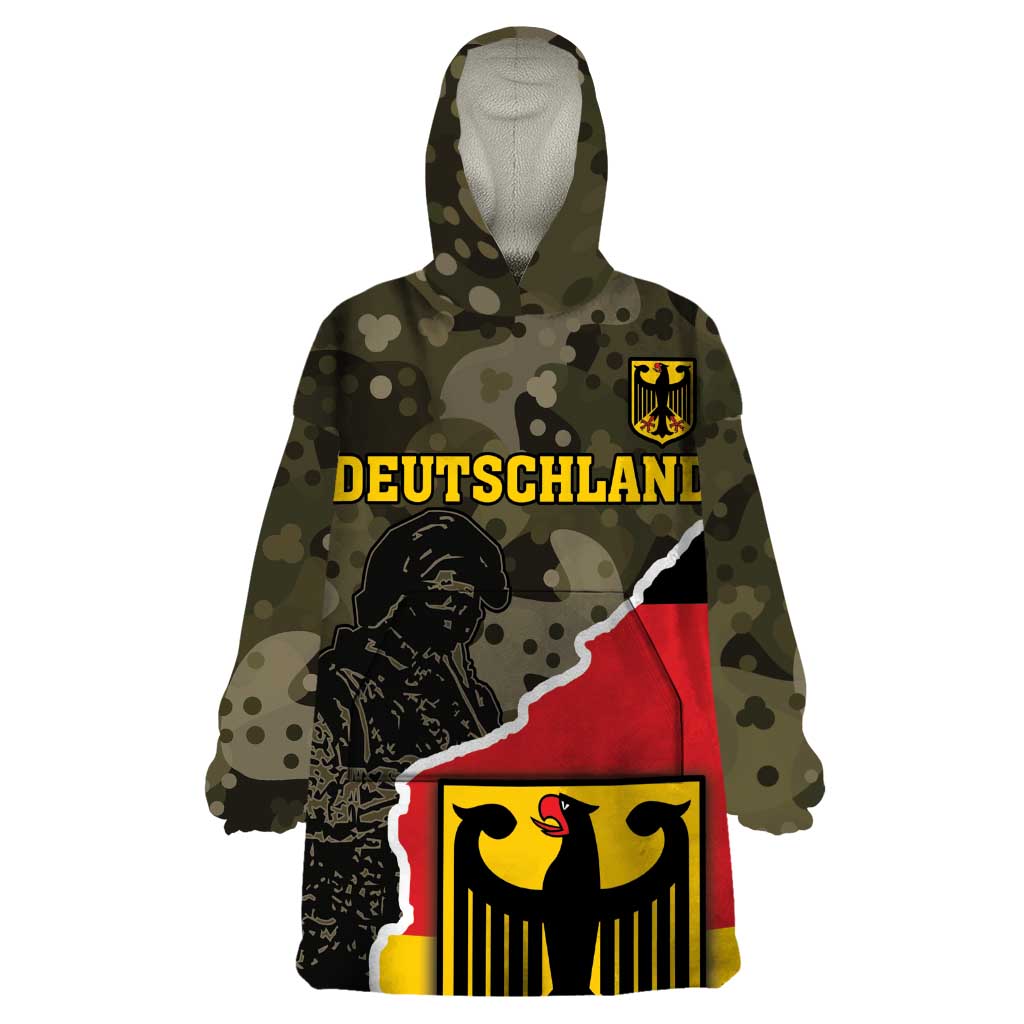 Custom Germany 1990 Wearable Blanket Hoodie Coat Of Arms With Camo Patterns - Wonder Print Shop