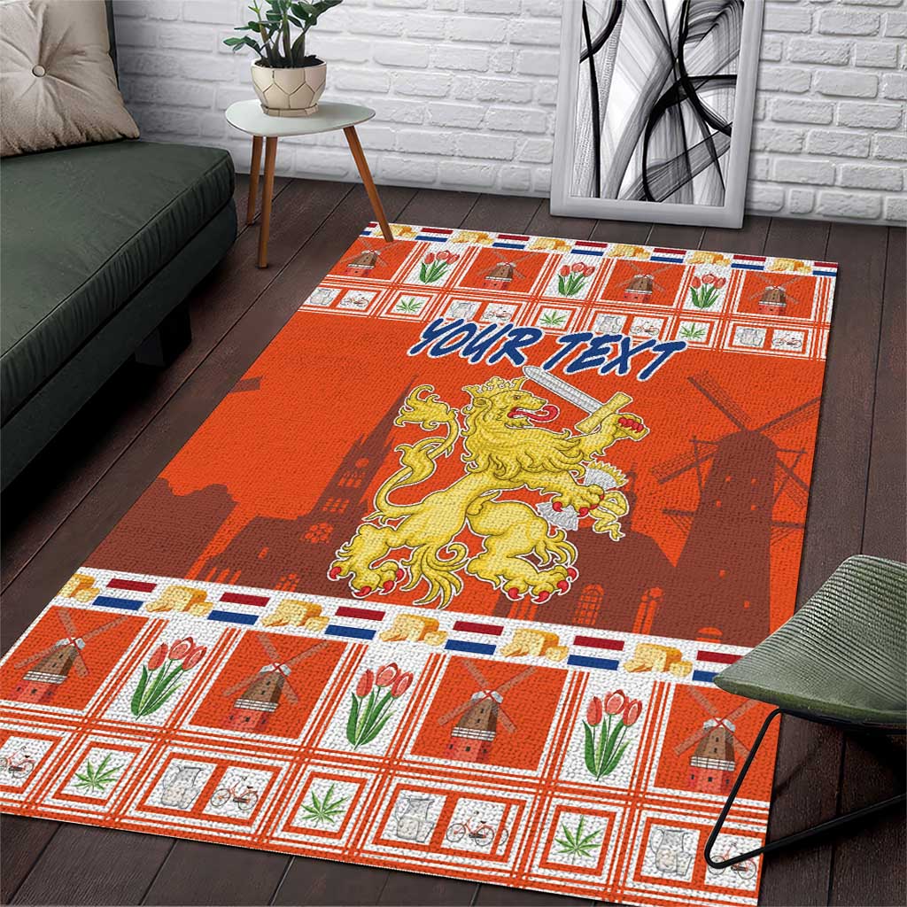 Personalized Netherlands Christmas Area Rug Coat Of Arms - Prettige Kerst - Wonder Print Shop