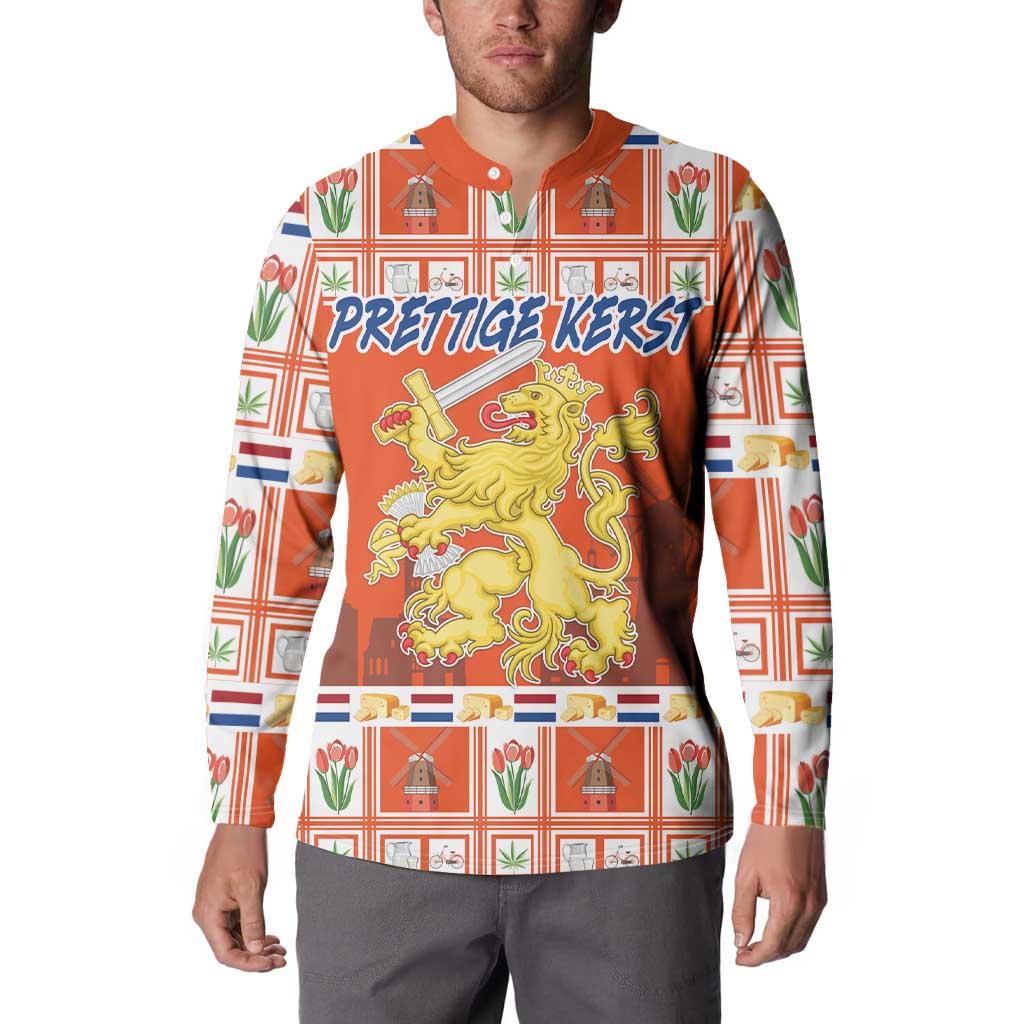 Orange Christmas sweatshirt with Netherlands coat-of-arms and 'Prettige Kerst' print