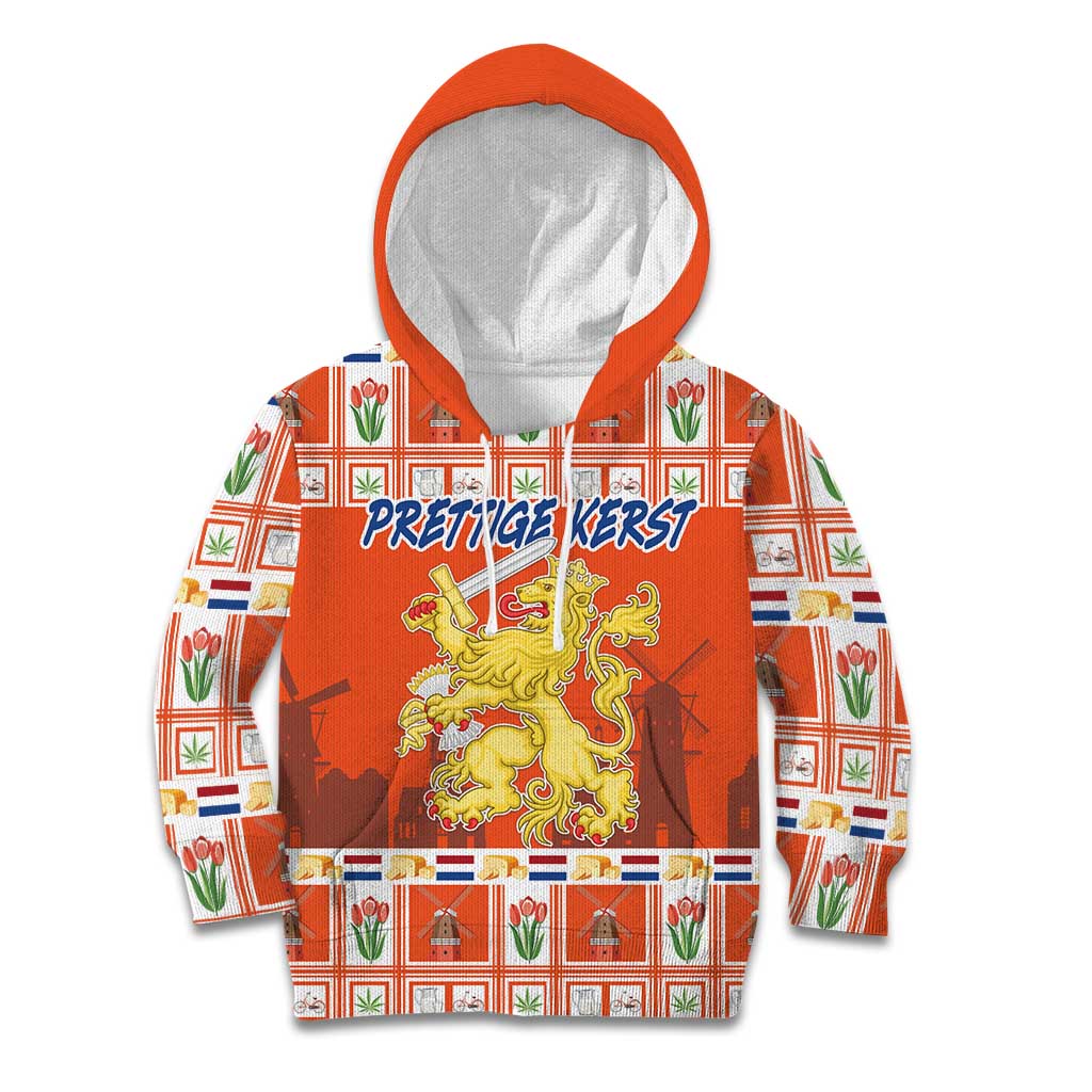 Personalized Netherlands Christmas Kid Hoodie Coat Of Arms - Prettige Kerst - Wonder Print Shop