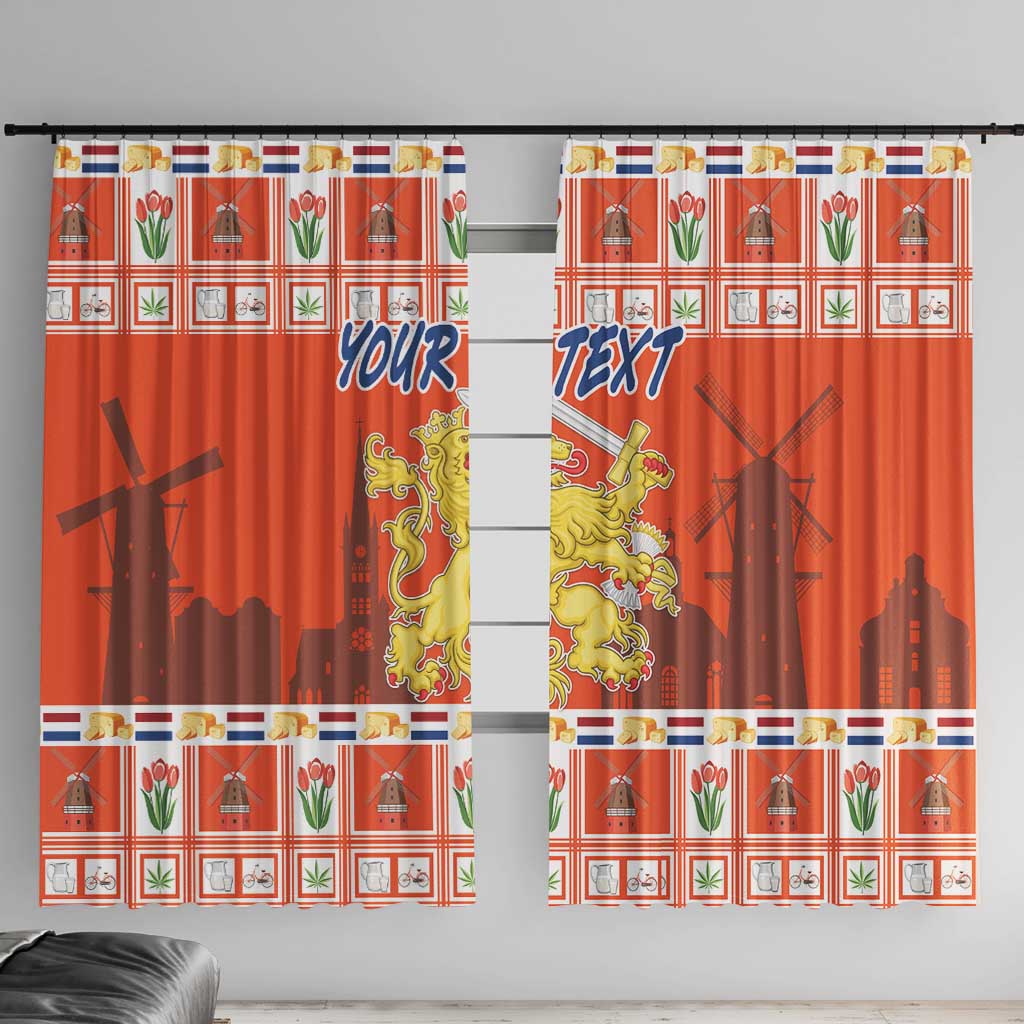 Personalized Netherlands Christmas Window Curtain Coat Of Arms - Prettige Kerst - Wonder Print Shop