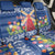 Netherlands Christmas Back Car Seat Cover Windmills With Tulip Flowers - Wonder Print Shop