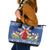 Netherlands Christmas Leather Tote Bag Windmills With Tulip Flowers - Wonder Print Shop