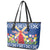 Netherlands Christmas Leather Tote Bag Windmills With Tulip Flowers - Wonder Print Shop