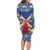 Netherlands Christmas Long Sleeve Bodycon Dress Windmills With Tulip Flowers - Wonder Print Shop