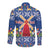 Netherlands Christmas Long Sleeve Button Shirt Windmills With Tulip Flowers - Wonder Print Shop