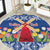 Netherlands Christmas Round Carpet Windmills With Tulip Flowers