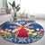 Netherlands Christmas Round Carpet Windmills With Tulip Flowers