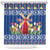 Netherlands Christmas Shower Curtain Windmills With Tulip Flowers