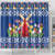 Netherlands Christmas Shower Curtain Windmills With Tulip Flowers