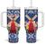 Netherlands Christmas Tumbler With Handle Windmills With Tulip Flowers