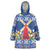 Netherlands Christmas Wearable Blanket Hoodie Windmills With Tulip Flowers