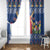 Netherlands Christmas Window Curtain Windmills With Tulip Flowers