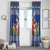 Netherlands Christmas Window Curtain Windmills With Tulip Flowers