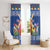 Netherlands Christmas Window Curtain Windmills With Tulip Flowers