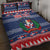 Personalized Dominican Republic Christmas Quilt Bed Set Dominicana Coat Of Arms Christmas Pattern - Wonder Print Shop