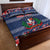 Personalized Dominican Republic Christmas Quilt Bed Set Dominicana Coat Of Arms Christmas Pattern - Wonder Print Shop