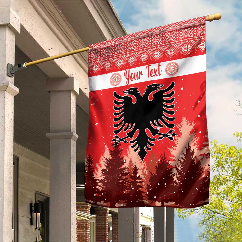 Personalized Albania Christmas Garden Flag The Double-headed Eagle Christmas Pattern - Wonder Print Shop