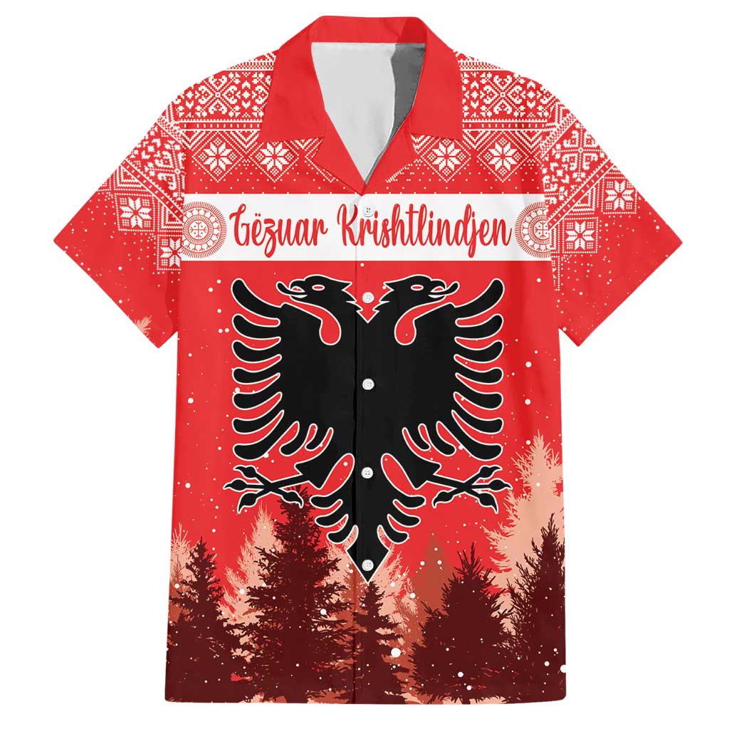 Personalized Albania Christmas Hawaiian Shirt The Double-headed Eagle Christmas Pattern - Wonder Print Shop