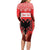 Personalized Albania Christmas Long Sleeve Bodycon Dress The Double-headed Eagle Christmas Pattern - Wonder Print Shop