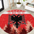 Personalized Albania Christmas Round Carpet The Double-headed Eagle Christmas Pattern