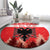 Personalized Albania Christmas Round Carpet The Double-headed Eagle Christmas Pattern