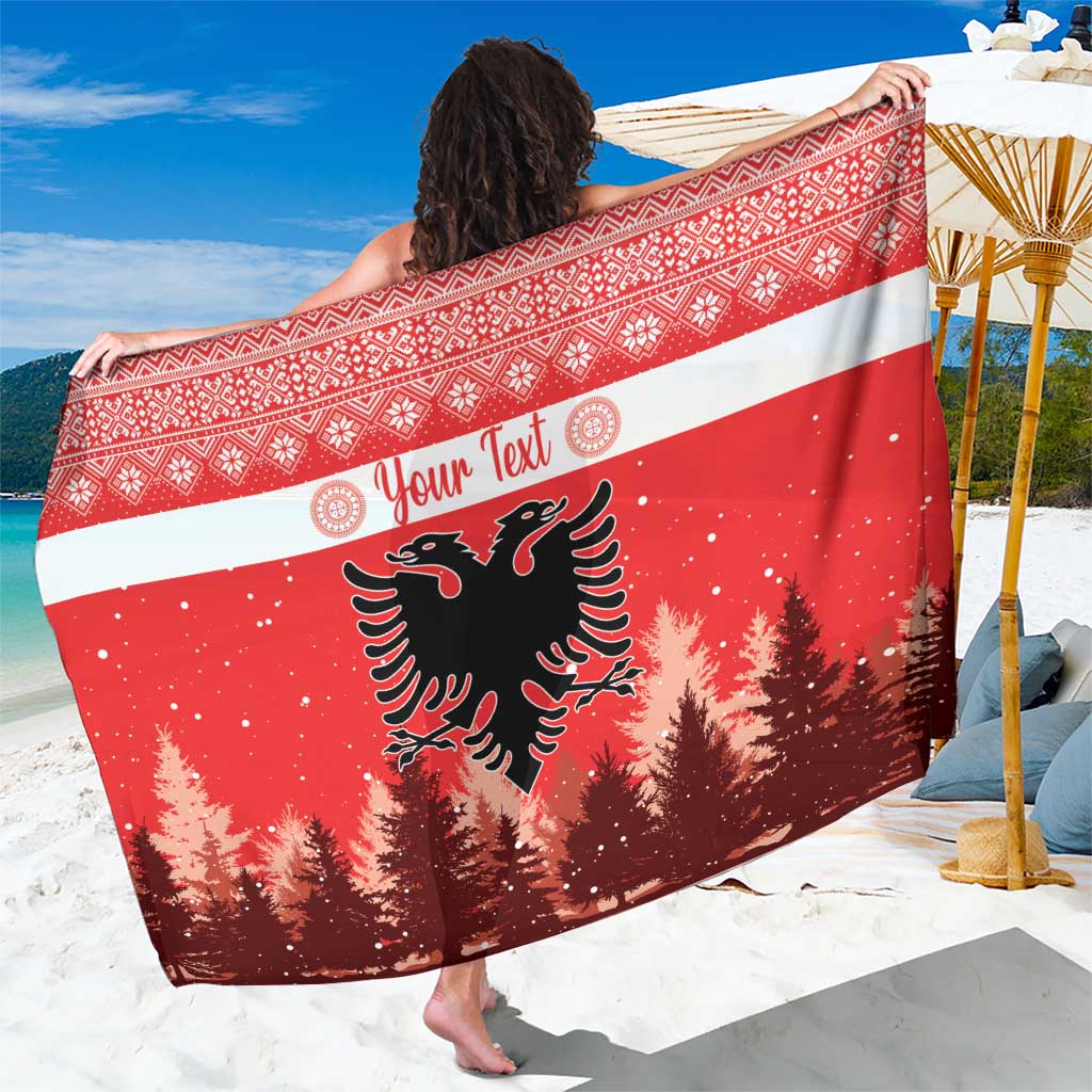 Personalized Albania Christmas Sarong The Double-headed Eagle Christmas Pattern