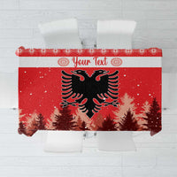Personalized red Christmas tablecloth with double-headed eagle and pine tree pattern