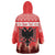 Personalized Albania Christmas Wearable Blanket Hoodie The Double-headed Eagle Christmas Pattern - Wonder Print Shop