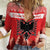 Personalized Albania Christmas Women Casual Shirt The Double-headed Eagle Christmas Pattern